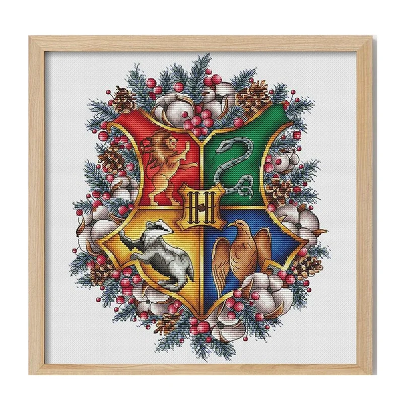 Cross Stitch Kit Winter Academy of Magic Cross Stitch Cotton Material Package 11CT 14CT 18CT DIY Hand Embroidery