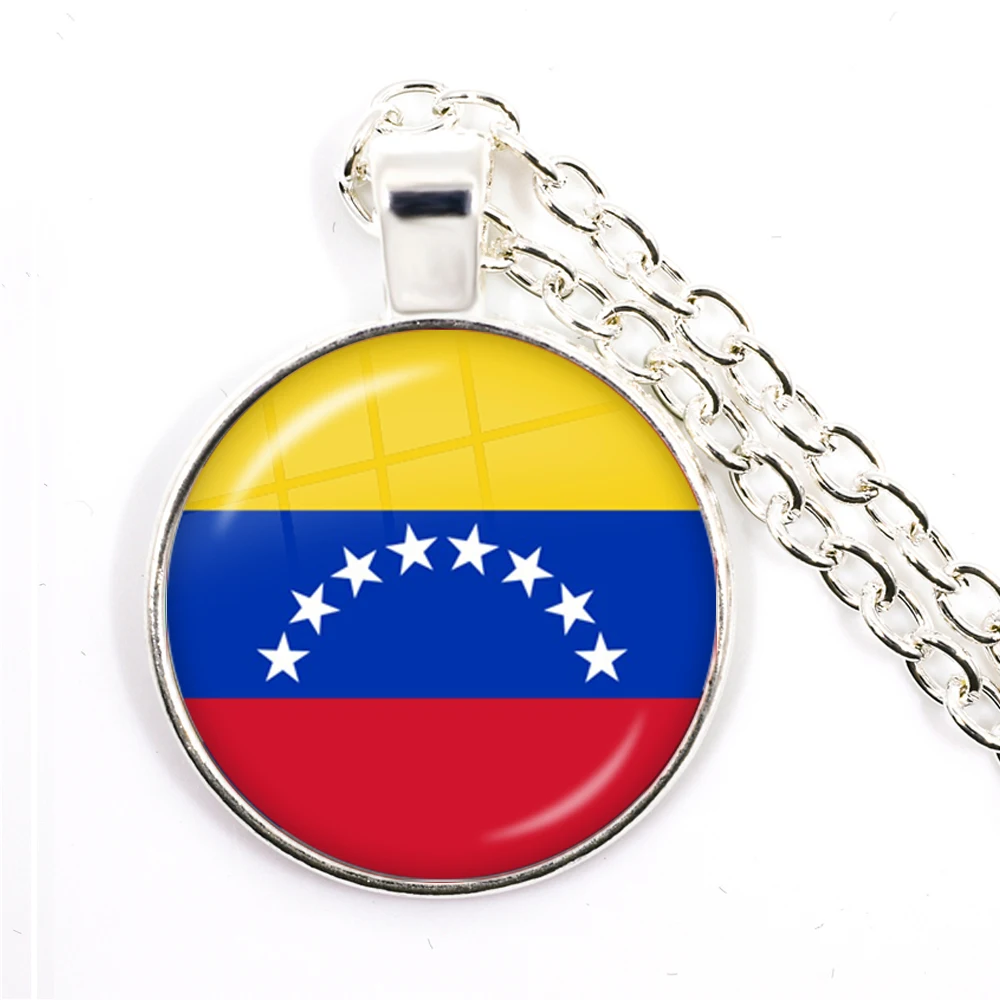 Советское соединение, Бразилия, Канада, Нидерланды, Израиль, Сирия, Venezuela, Соединенные Штаты, национальный флаг Испании стеклянный подвесной брелок ожерелье - Окраска металла: 24