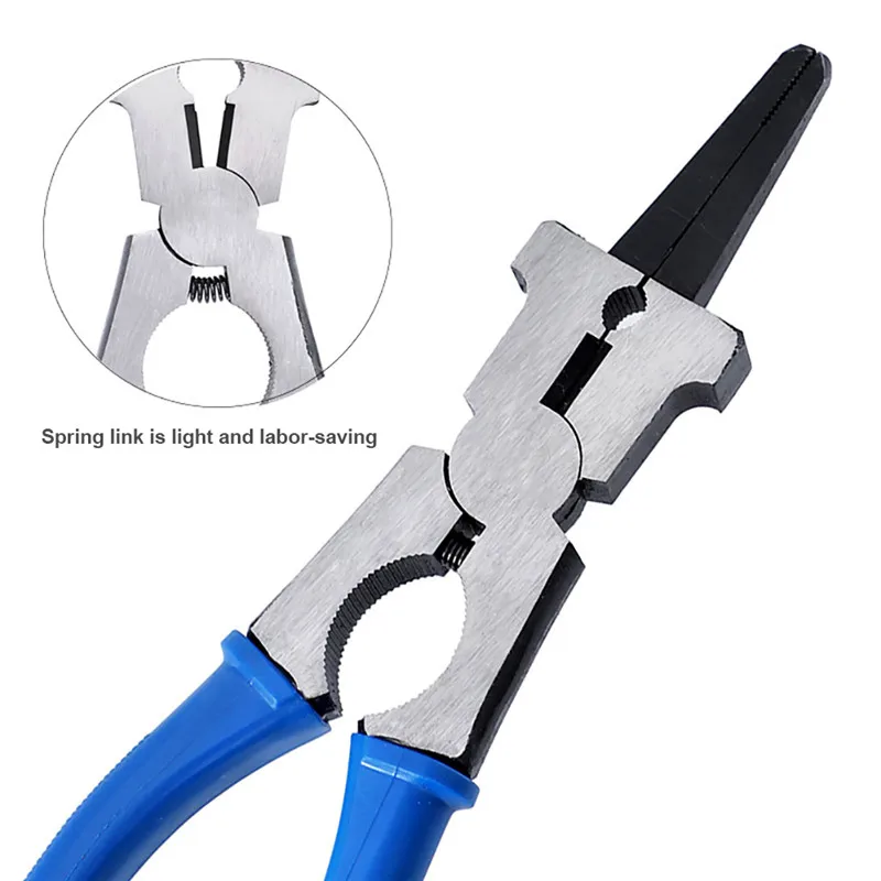8" Multipurpose MIG Welding Pliers Pincers Flat Mouth Pliers Tool Spring Loaded Insulated Handle Welding Tools