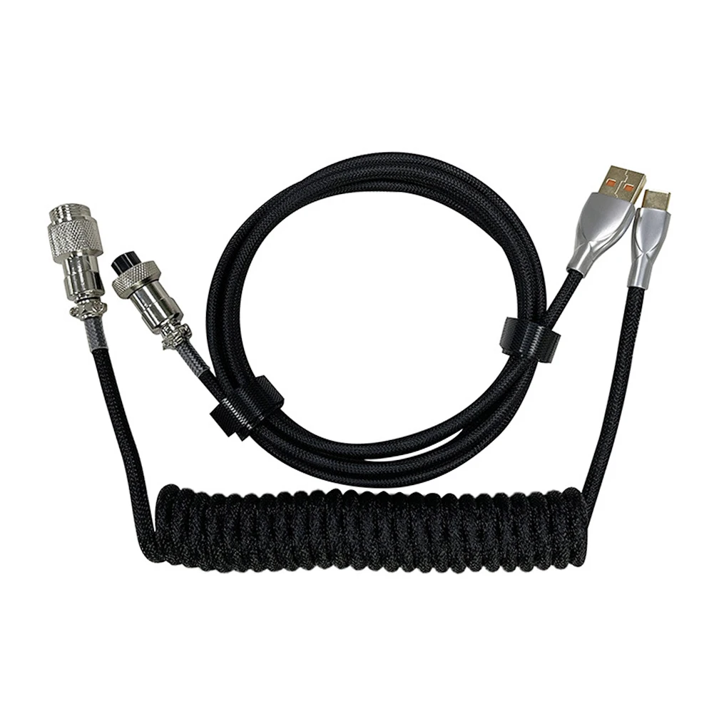 usb teclado aviador conector espiral paracord manga