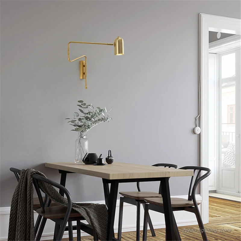 Nordic Modern Led Wall Lamps Angle Adjustable Bedroom Bedside Reading Lamp Living Room Decoration Study Iron Wall Light Fixtures
