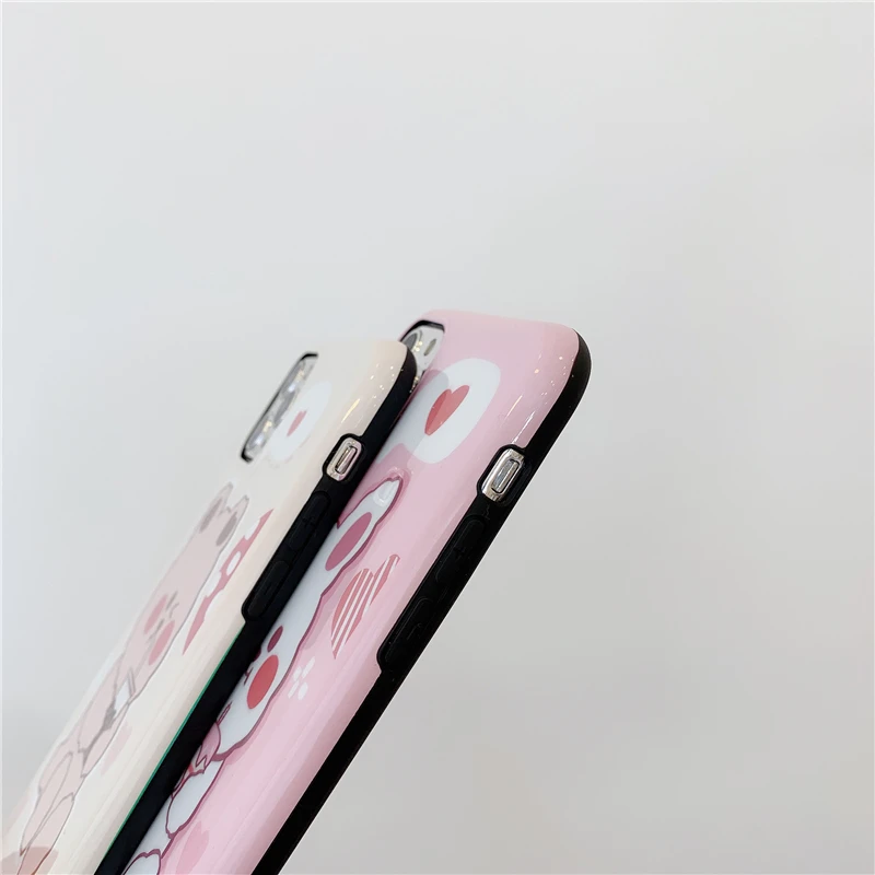 Чехол для телефона с изображением розового кролика для Iphone 11promax X Xs Max, глянцевый чехол для Iphone 7, 8 plus, мягкий чехол IMD для девочек