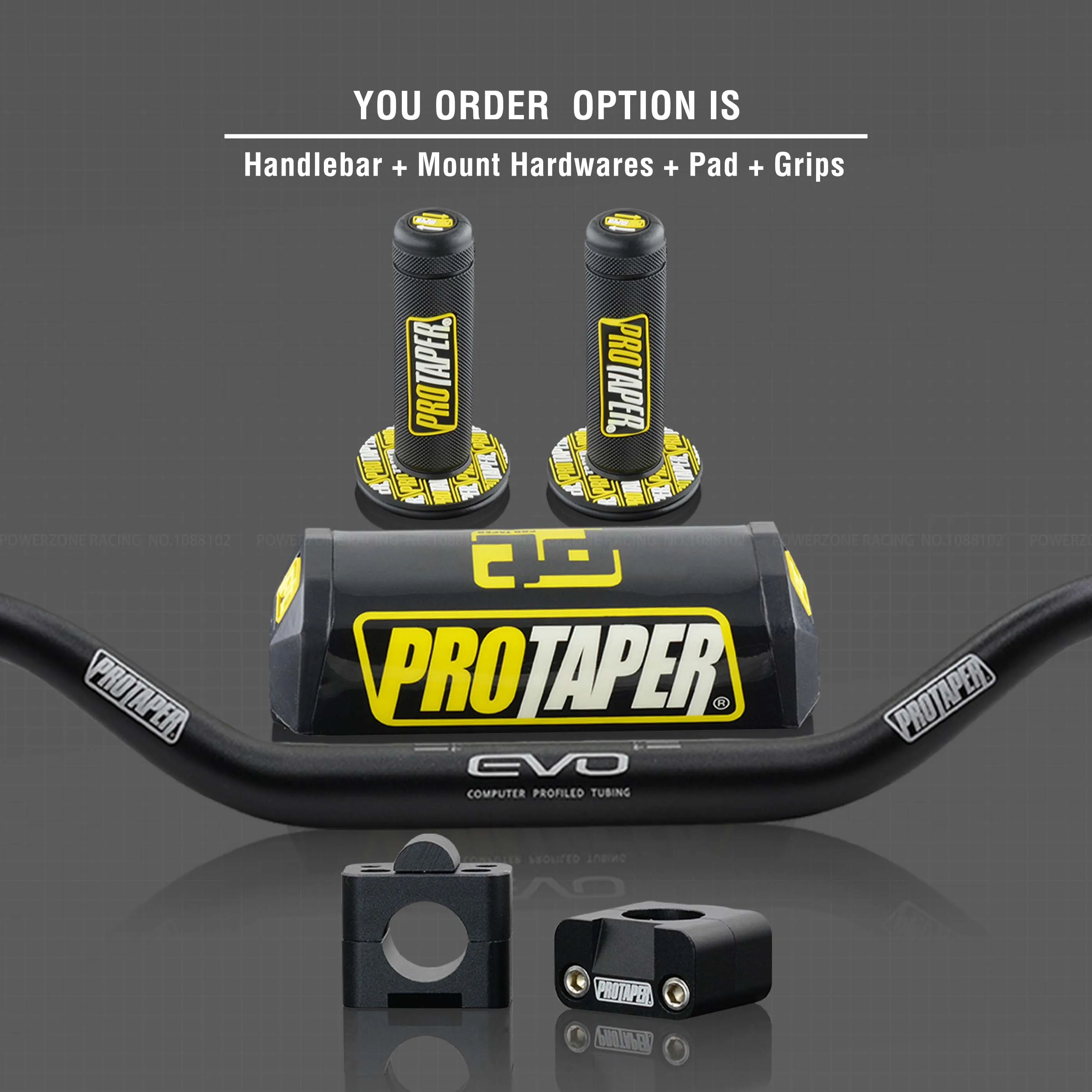 Black Full Kit Руль для Pro Taper Pack Bar 1-1/" Классическая дверная ручка барные Колодки Ручки Pit Pro Racing Dirt Pit Bike мотоцикл с адаптер cnc - Цвет: Black Full Kit