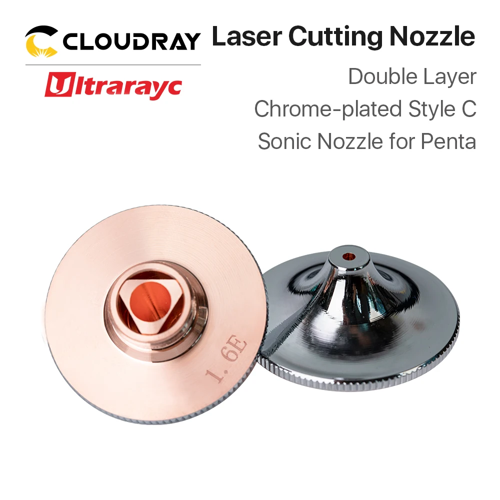 Ultrarayc Laser Nozzles Chrome-plated Double Layers D28 Caliber 1.2mm-1.6mm for Cutting Metal