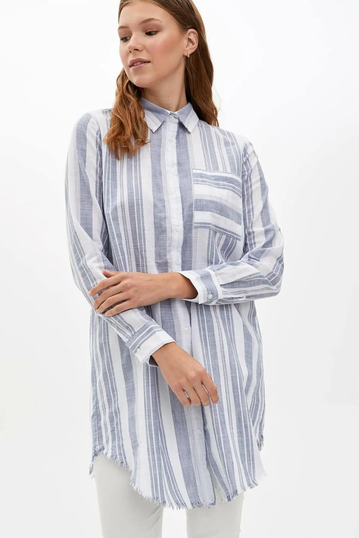 Дефакто Женская тканая Tunic-M3411AZ19AU с длинным рукавом | одежда