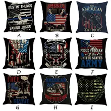 День Независимости Автомобильная подушка льна наволочки размером 45*45 см я белье креативная Наволочка на подушку крышка чехол для подушечки в машину W917