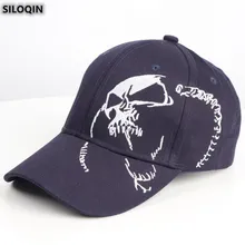 SILOQIN новая бейсболка для мужчин и женщин, регулируемый размер, модная Кепка с вышивкой в виде черепа, осенняя Кепка