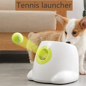 

Automatic Tennis Launcher Pet Dog Interactive Toys Tennis Throwing Machine Ball Throw Device Pet Toys with 3 Balls Launcher