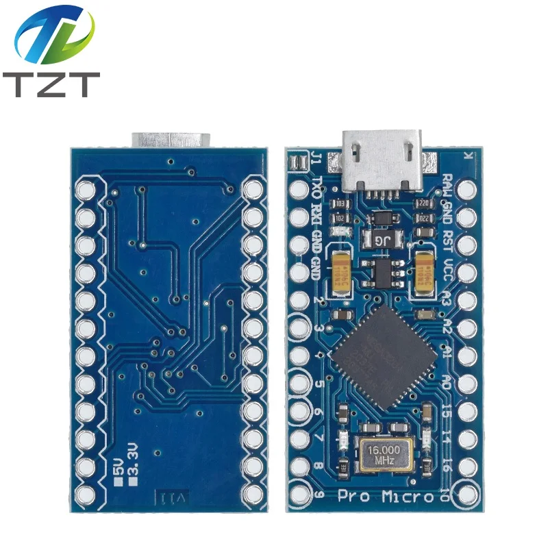 TZT Pro Micro ATmega32U4 5 в 16 МГц Замена ATmega328 для Arduino Mini с 2 рядным штырьковым разъемом Leonardo