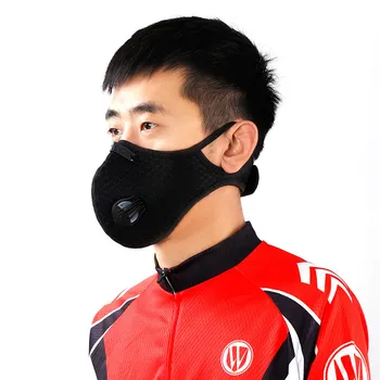 

KN95 Men Cycling Face Mask Activated Carbon Sport Half Face Shield Washable MTB Bike Bicycle Dust Masks With Filter