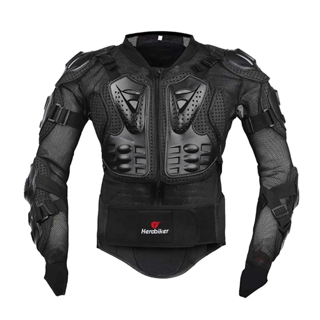 for  Dirt Bike Full Body Jacket Chest Spine Protective Gear Black for Cross Country Riding Black S - 3XL