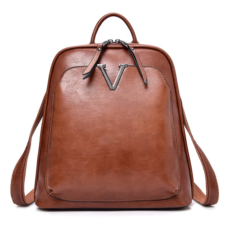 

2019 Women Leather Backpacks For Girls Sac a Dos School Backpack Female Travel Shoulder Bagpack Ladies Casual Daypacks Mochilas