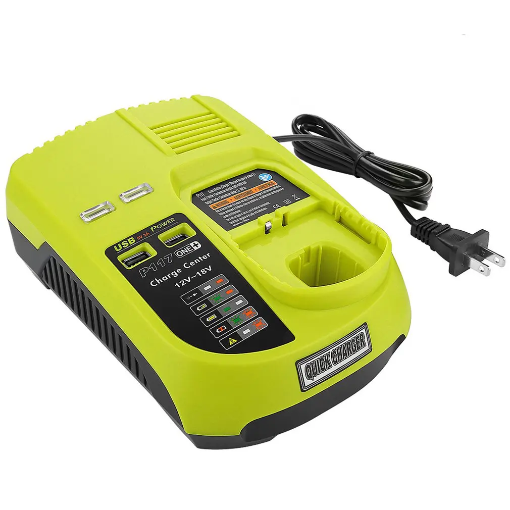 

12V-18V Lithium Ion NiCad Ni-CD / Ni-MH Universal Rechargeable Battery Charger Pack Power Tool For Ryobi One+ P117 EU/US/AU/UK
