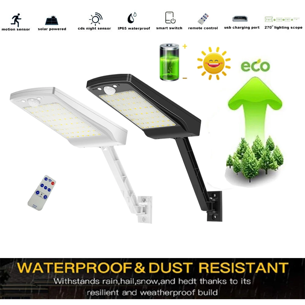 

Solar led garden lights outdoor Security Wall light Waterproof Courtyard spot flood