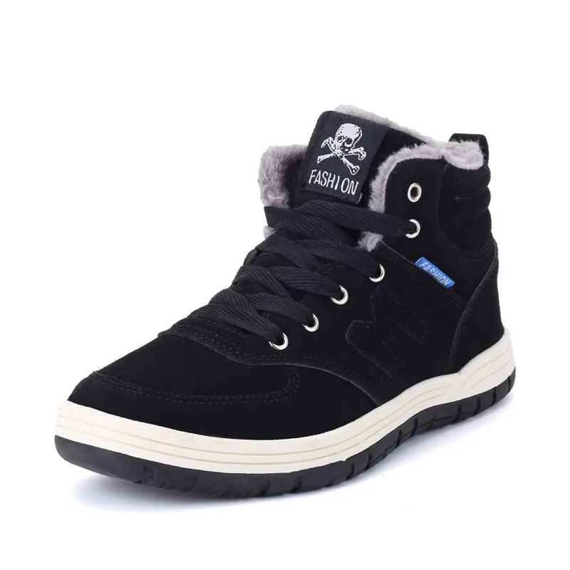 

Winter plus Velvet Warm Cotton-padded Shoes Men's High Shoes Men Snow Boots Skeleton 48 Large Size Trendy Shoes
