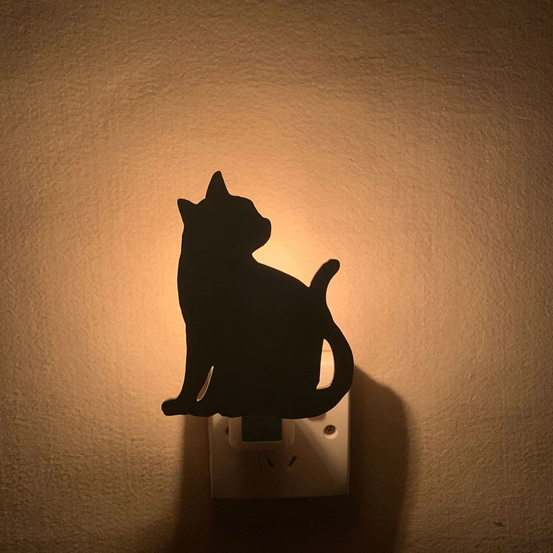 ZMISHIBO светодиодный кошка ночной Светильник силуэт прикроватная гнездо лампа светильник Сенсор детской комнаты, мягкий комплект для сна