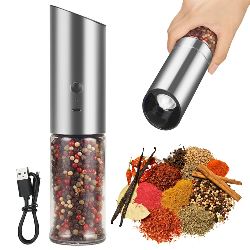 Electric Salt and Pepper Grinder USB Rechargeable Pepper Mill