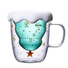 Рождественская елка воды двухслойная чашка события звезда стеклянные кружки для коктейля вина DC156