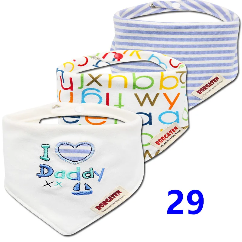 3 шт./лот, нагрудники для новорожденных мальчиков и девочек, брендовые банданы для малышей из хлопка, шарф, детский шарф - Цвет: 29