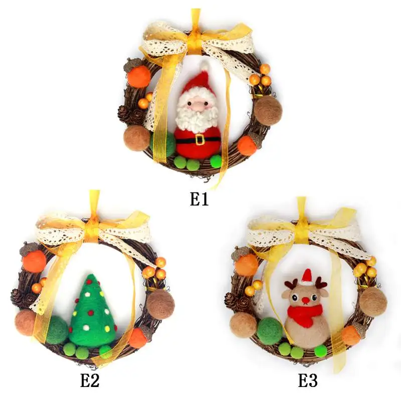 Christmas Wreath Wool Felt Garland DIY Kit Handmade Wool Felt DIY Decoration Package