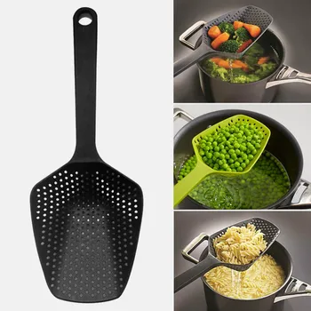 

Black Large Nylon Filter Spoon Kitchen Accessories Gadget Drain Vegetable Water Spoon Colander Kitchenware Cooking Tool Strainer