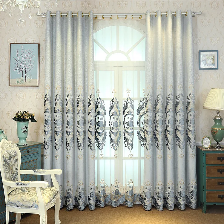 

Simple Modern Embroidery Shade Curtains for Living Dining Room Bedroom.
