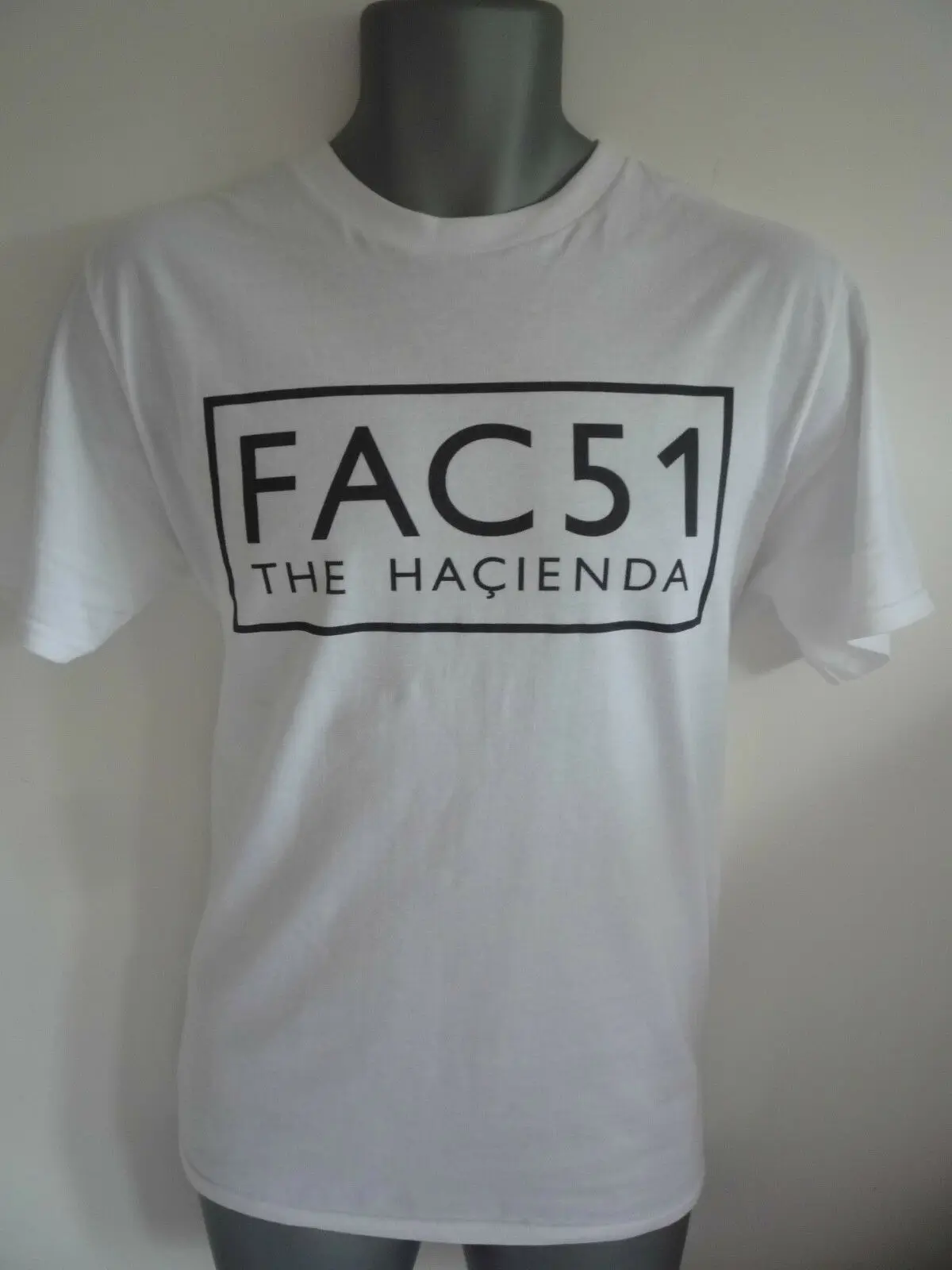 FAC 51 THE HACIENDA T-SHIRT MADCHESTER HAPPY MONDAYS NEW ORDER STONE ROSES RAVE |