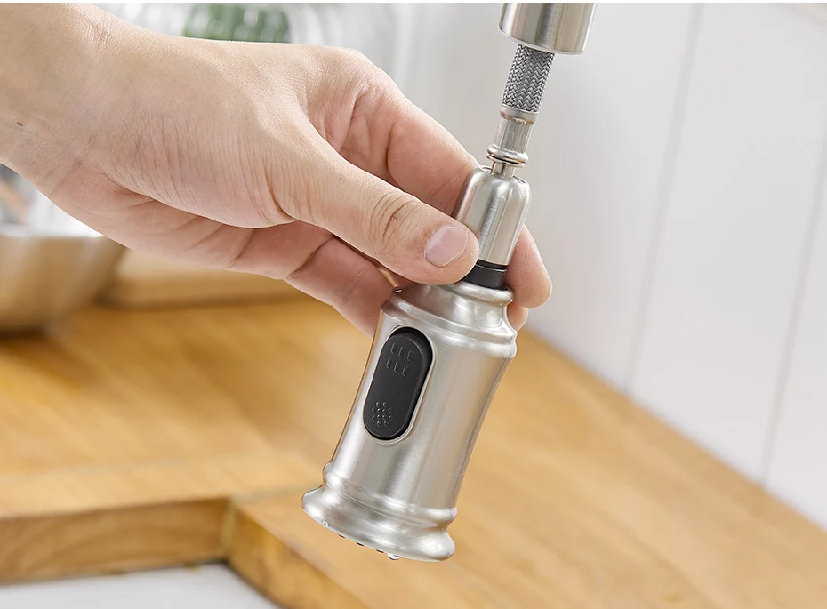 FLG Кухонные смесители из матового никеля с одной ручкой выдвижной кухонный кран с одним отверстием поворотный кран с ручкой 360 градусов смеситель для воды