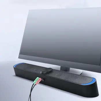 

USB Powered LED Sound Bar 3.5mm Speaker for Computer Desktop Mobile Phone Tablet 746D