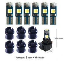 6pcs x T5 LED Light Mini Wedge Bulb PC74 Lamp Car Replacement Dashboard Instrument Panel Light kit for Suzuki Swift Grand Vitara