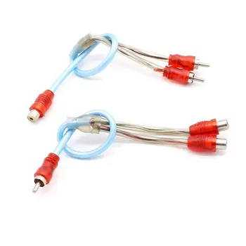 

Car Audio Wire PVC Bare Copper Wire Car Stereo Audio Cable Amplifier Tool 1 RCA Male to 2 RCA Female Audio Signal Wiring Kit