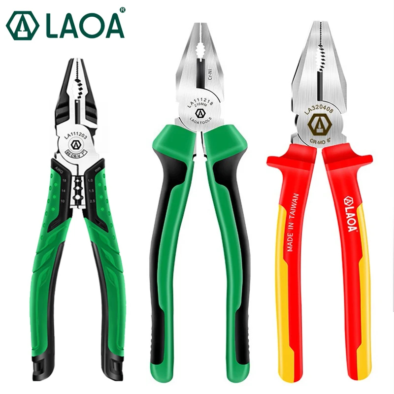 LAOA 8" Wire Cutter VDE Insulated Pliers CR-MO Clippers Multifunction Electrician pliers | Инструменты
