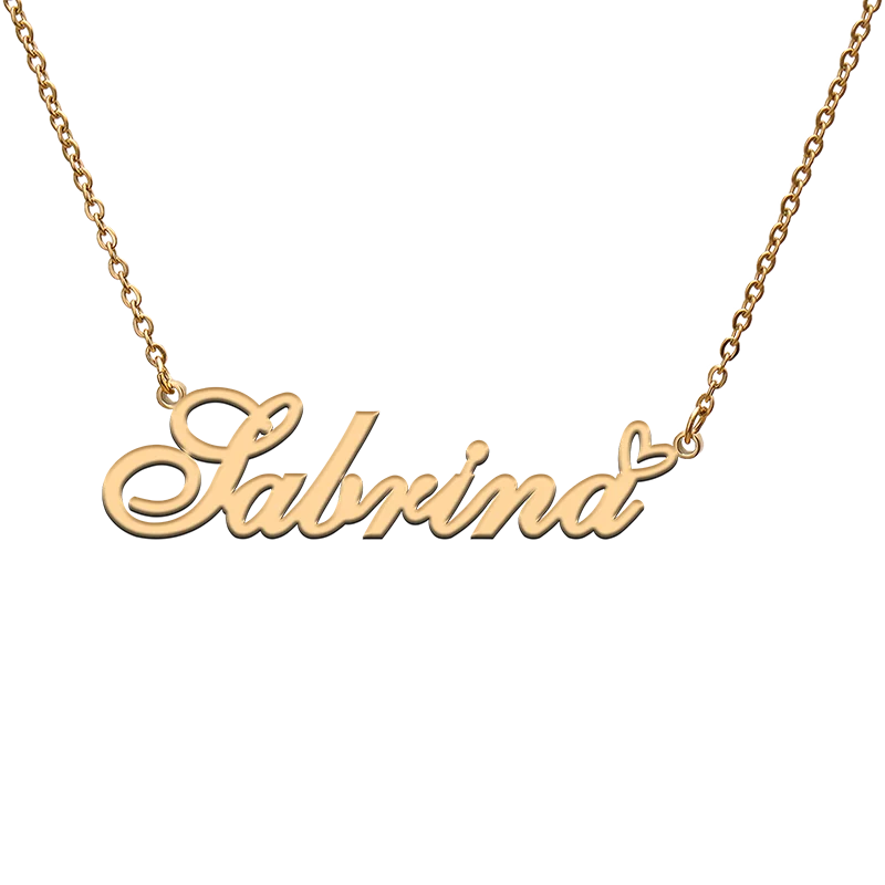 

God with Love Heart Personalized Character Necklace with Name Sabrina for Best Friend Jewelry Gift