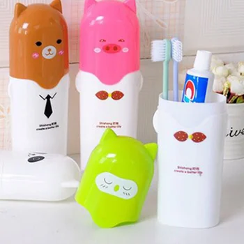 

Plastic Cute Cartoon Toothbrush Case Children Travel Portable Toothbrush Storage Box Washing Cup Toothbrush Holder 4 Styles