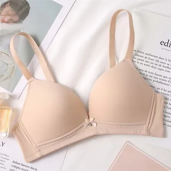 

New simple smooth bra without steel ring comfortable breathable underwear sexy gathered lingerie