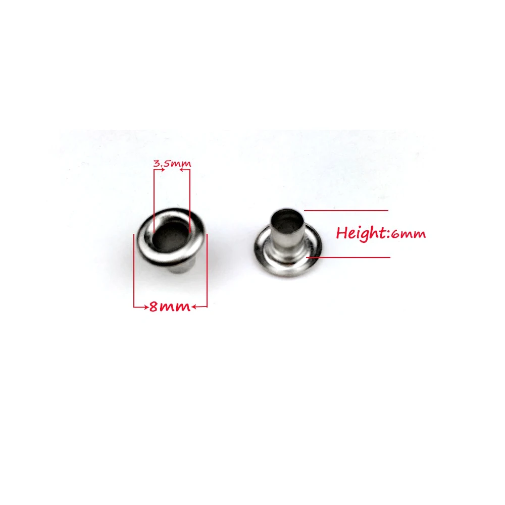 Inner Diameter 3.5 mm Silvery Eyelets Paint Pores Metal holes Bags Decorative Rivet Snap Fastener Buckle 500 Sets