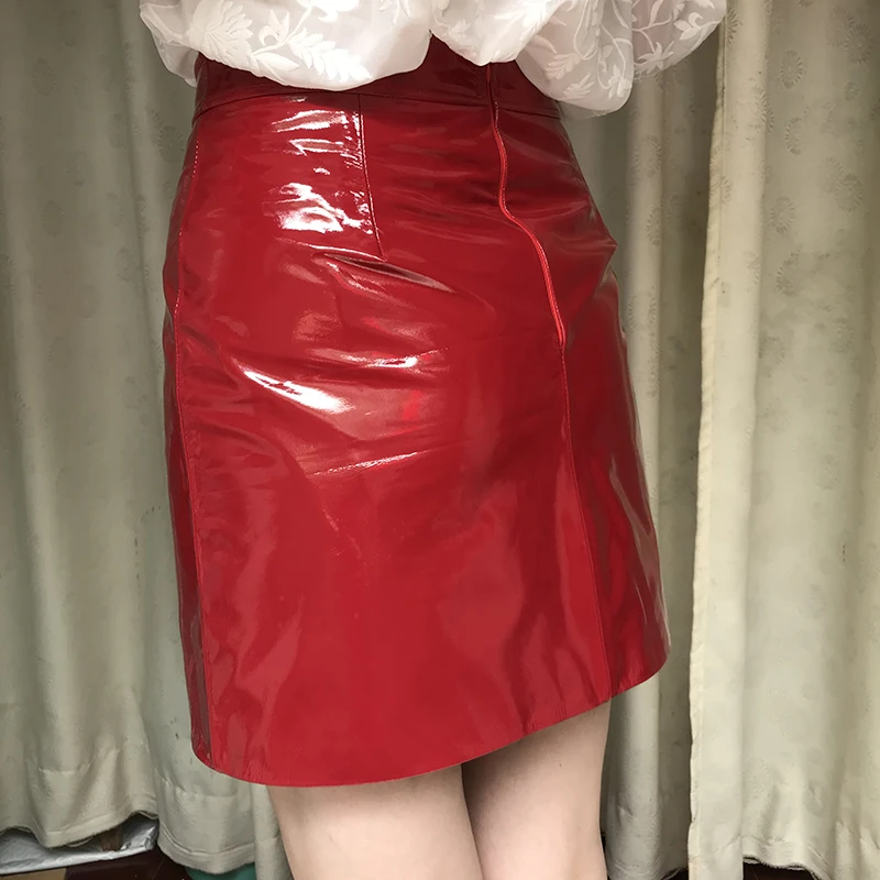 Customized Women's Lambskin Leather Skirt Leather Skirt 