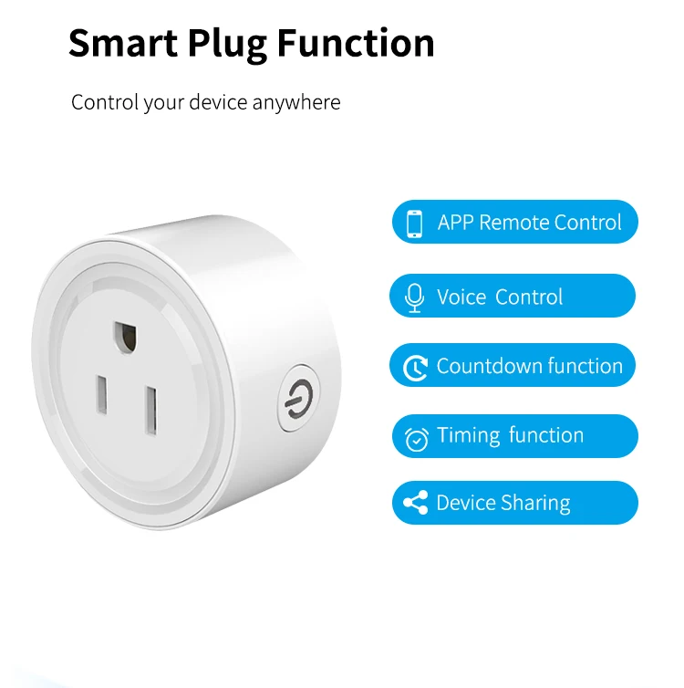 Monitor Timer Outlet 10A 16A Zigbee/WiFi Smart Wireless Plug US Adaptor Remote Voice Control
