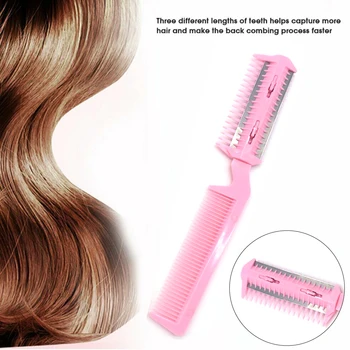 

3Pcs/set Professional Multifunction Hairdressing Home Hair Cutting DIY Thinning Double Edge Razor Comb Salon Tool Random Color