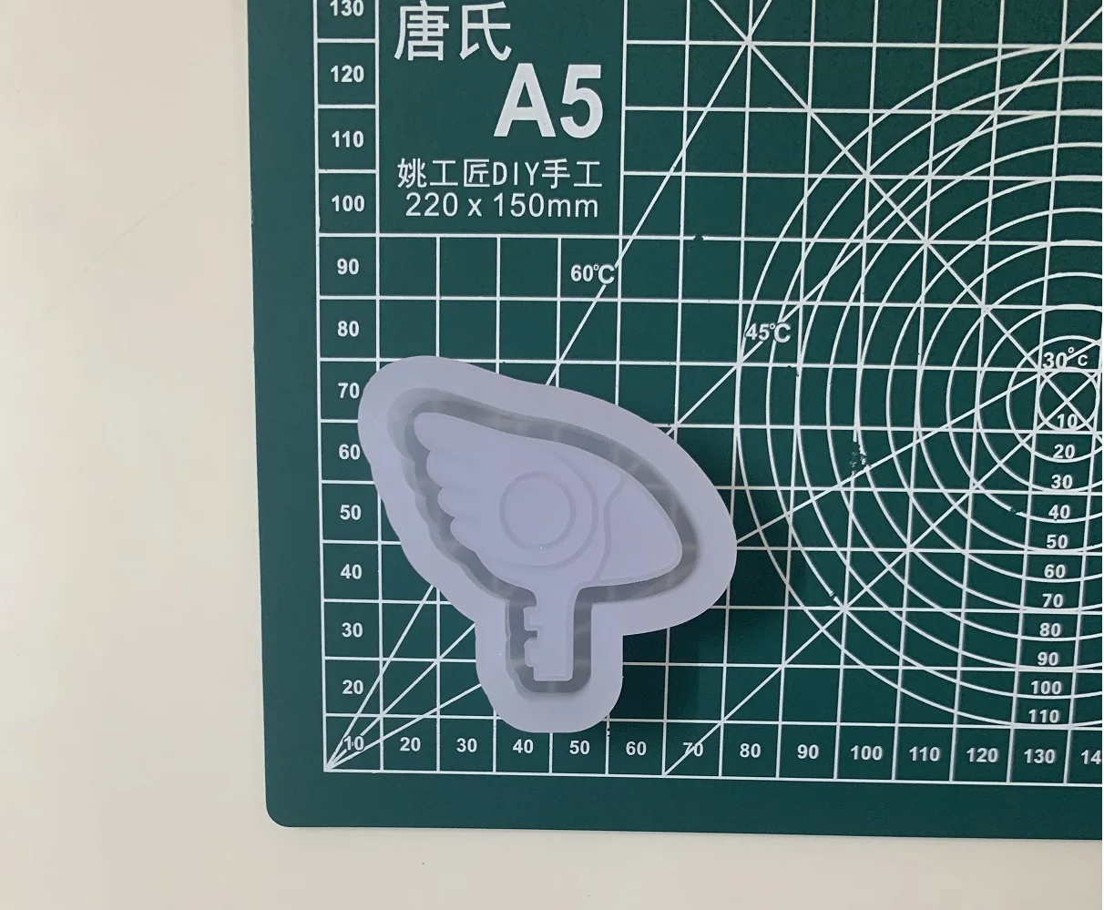 Wsy-07 3D Cute Magic Key Quicksand Resin Shaker Mold Cartoon Wand Stampo In Silicone Testa Di Replica Fatta A Mano Stampo Epossidico