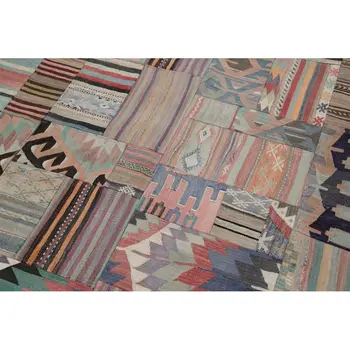 

202x302 Cm Beige Handmade Rugs Patchwork Rug-7x10 Ft