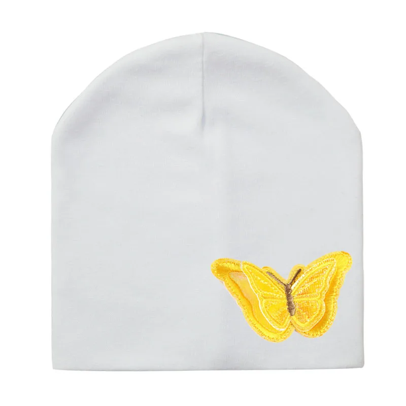 New Baby boy girl hat color butterfly cloth sticker Toddler Infant Beanie Hat Spring Autumn Winter Children's Hats kids beanies