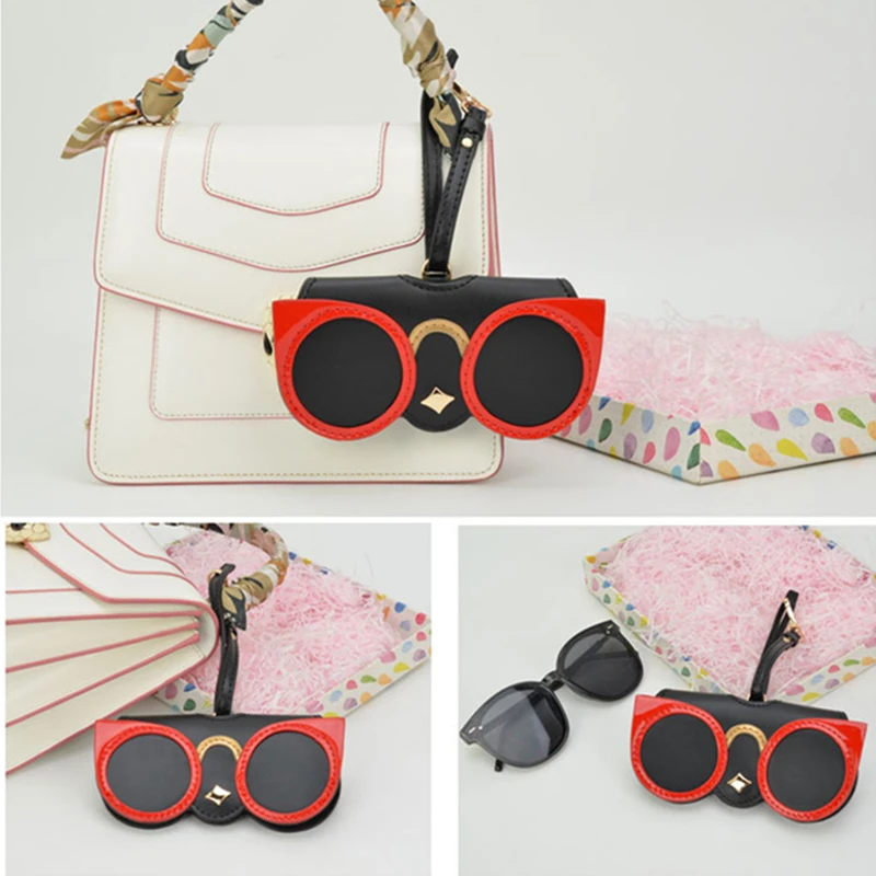 2021 Cute Cartoon Lovely Animal Sunglasses Case Women Pu Leather Soft