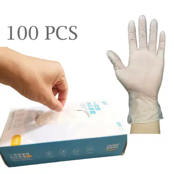 

100 Disposable Powder Free Latex Free Clear Vinyl Gloves UK Safety Gloves Beauty Tattoo Embroidery Protective Gloves