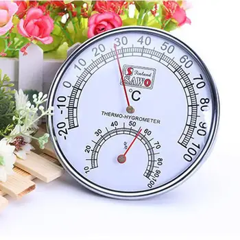 

2-In-1 Sauna Thermometer Metal Dial Hygrometer Humidity Temperature Measurement Meter Indoor Room Accessory For Houses Offices