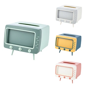 

FashionCreative Desktop TV Tissue Box Multi-Function Roll Pumping Box Net Red Model Built-in Mobile Phone Storage Box