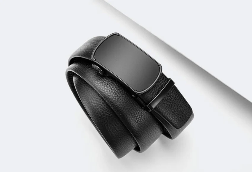 Automatic Buckle Minimalist All Black Belts Top Layer Cowskin Male Business Belt Fashion Jeans Strap Quality Assurance XKS201