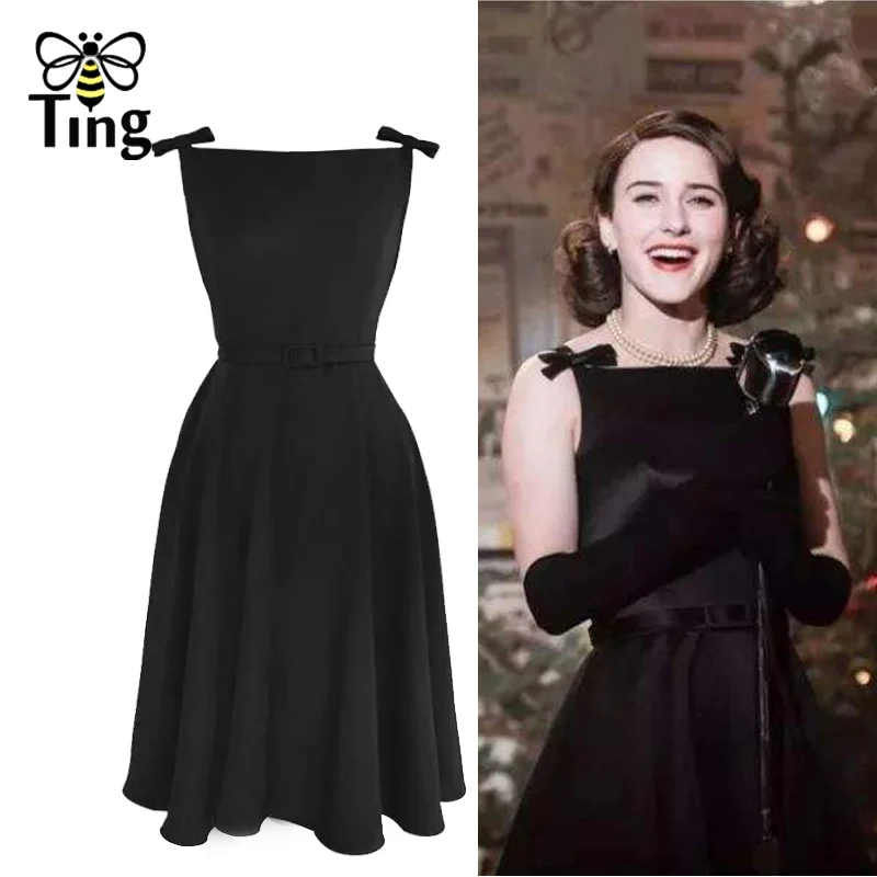 Винтажное платье Tingfly в стиле 50 х годов Mrs Maisel Herburn классический стиль черное