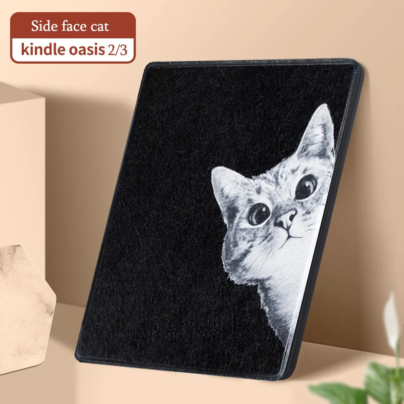 side face cat Магнитный мягкий чехол, подходит для " Kindle Oasis /(9th и 10th Gen), читалка для Kindle Oasis 2/3, Автоматический Режим сна/пробуждения - Цвет: side face cat