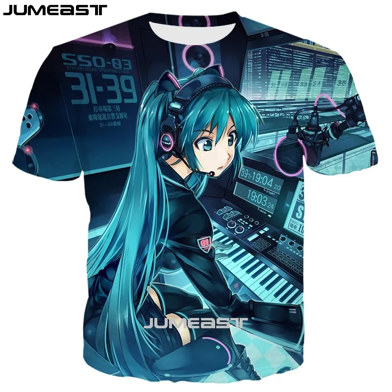 Бренд Jumeast, Мужская/женская футболка с 3D принтом, Аниме Vocaloid Hatsune Miku, короткий рукав, новинка, футболка, спортивный пуловер, летние топы, футболки - Цвет: 17